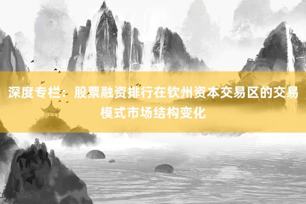 深度专栏：股票融资排行在钦州资本交易区的交易模式市场结构变化