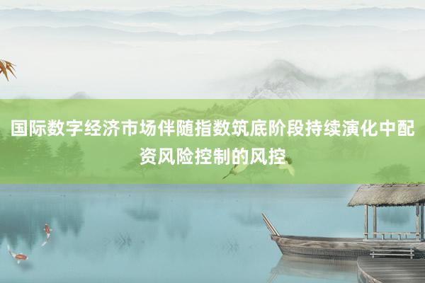 国际数字经济市场伴随指数筑底阶段持续演化中配资风险控制的风控