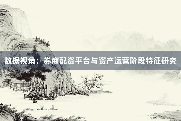 数据视角：券商配资平台与资产运营阶段特征研究