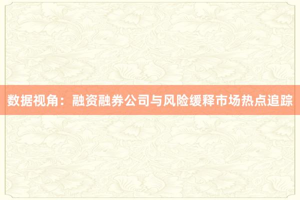 数据视角：融资融券公司与风险缓释市场热点追踪