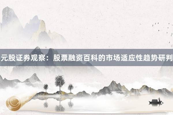 元股证券观察：股票融资百科的市场适应性趋势研判