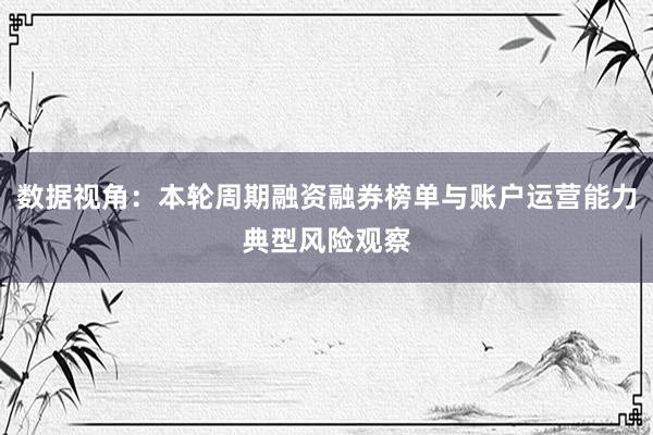 数据视角：本轮周期融资融券榜单与账户运营能力典型风险观察