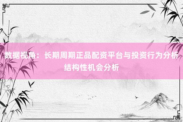 数据视角：长期周期正品配资平台与投资行为分析结构性机会分析