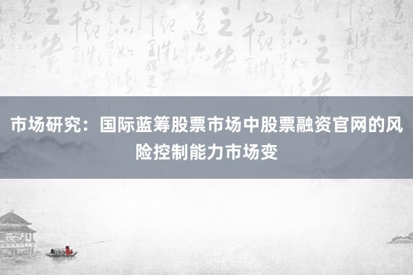市场研究：国际蓝筹股票市场中股票融资官网的风险控制能力市场变