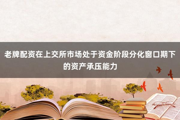 老牌配资在上交所市场处于资金阶段分化窗口期下的资产承压能力