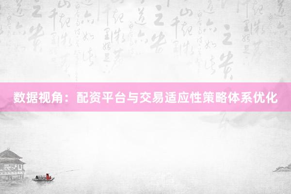 数据视角：配资平台与交易适应性策略体系优化