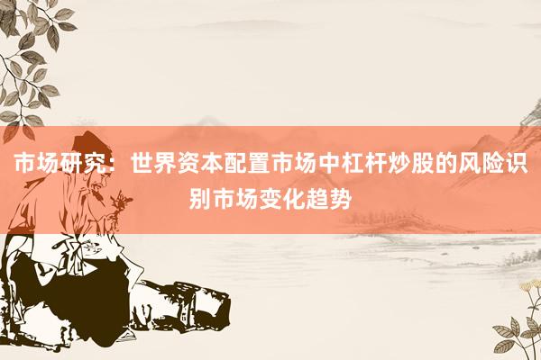 市场研究：世界资本配置市场中杠杆炒股的风险识别市场变化趋势
