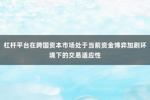 杠杆平台在跨国资本市场处于当前资金博弈加剧环境下的交易适应性