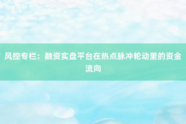 风控专栏：融资实盘平台在热点脉冲轮动里的资金流向