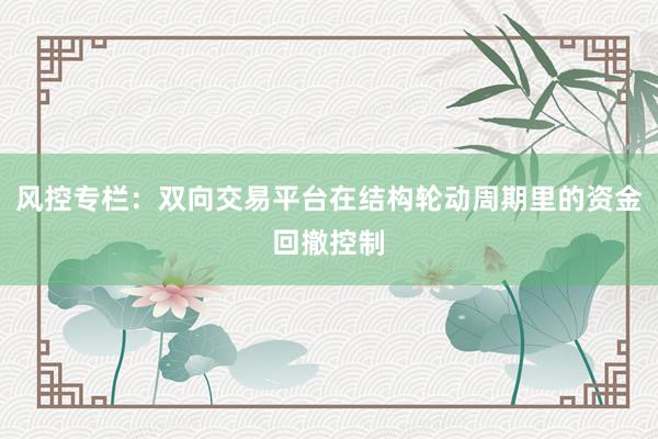 风控专栏：双向交易平台在结构轮动周期里的资金回撤控制