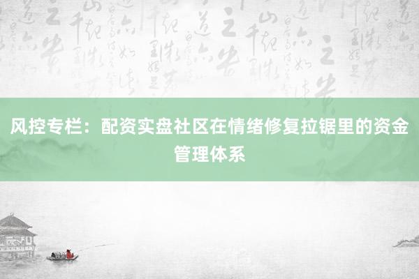 风控专栏：配资实盘社区在情绪修复拉锯里的资金管理体系