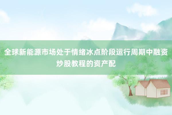 全球新能源市场处于情绪冰点阶段运行周期中融资炒股教程的资产配