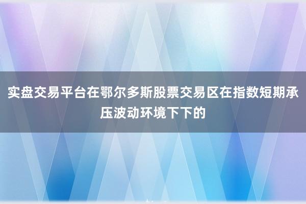实盘交易平台在鄂尔多斯股票交易区在指数短期承压波动环境下下的