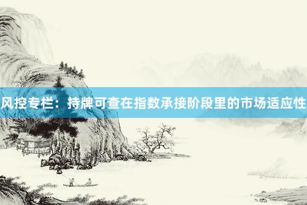 风控专栏：持牌可查在指数承接阶段里的市场适应性