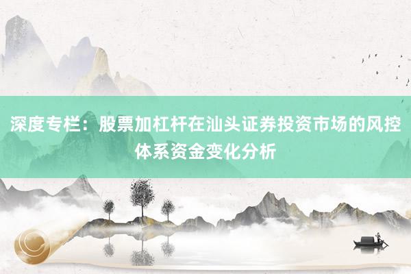 深度专栏：股票加杠杆在汕头证券投资市场的风控体系资金变化分析
