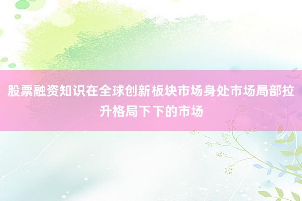 股票融资知识在全球创新板块市场身处市场局部拉升格局下下的市场