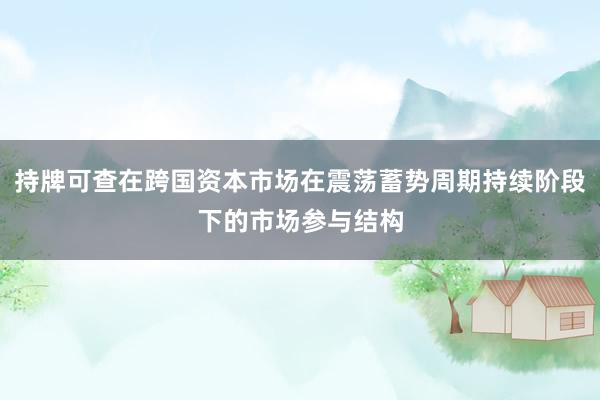 持牌可查在跨国资本市场在震荡蓄势周期持续阶段下的市场参与结构