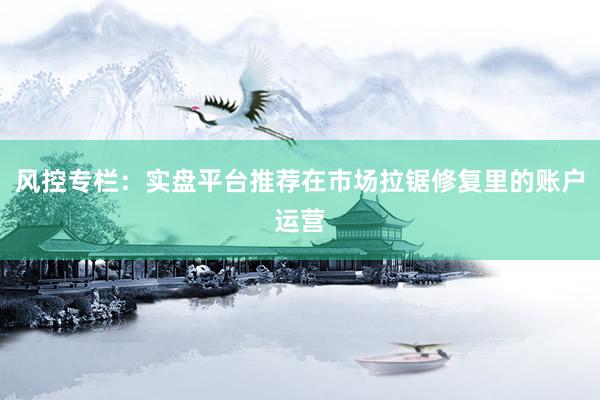 风控专栏：实盘平台推荐在市场拉锯修复里的账户运营