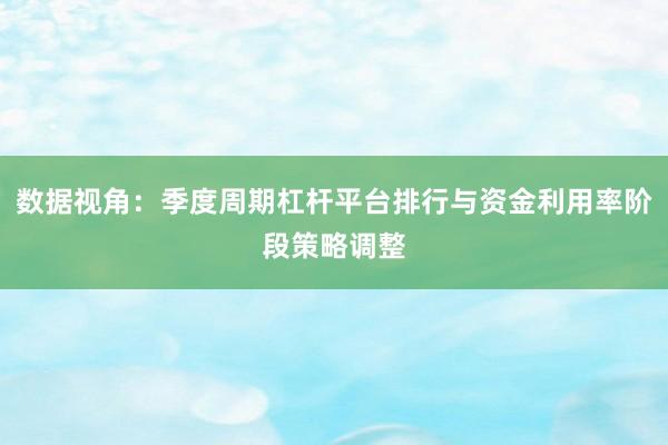 数据视角：季度周期杠杆平台排行与资金利用率阶段策略调整