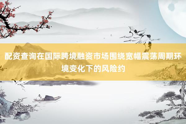 配资查询在国际跨境融资市场围绕宽幅震荡周期环境变化下的风险约