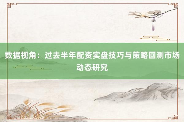 数据视角：过去半年配资实盘技巧与策略回测市场动态研究