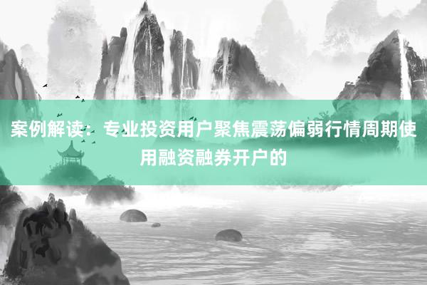 案例解读：专业投资用户聚焦震荡偏弱行情周期使用融资融券开户的