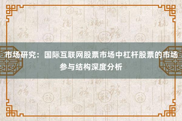 市场研究：国际互联网股票市场中杠杆股票的市场参与结构深度分析