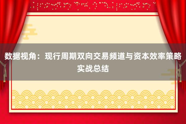数据视角：现行周期双向交易频道与资本效率策略实战总结