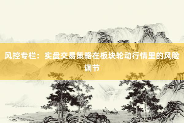风控专栏：实盘交易策略在板块轮动行情里的风险调节