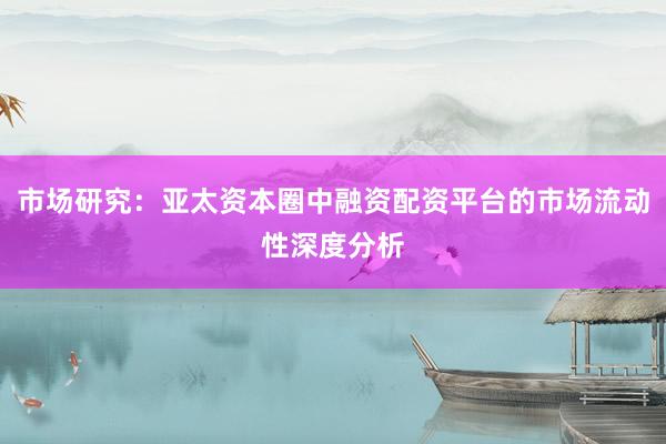 市场研究:亚太资本圈中融资配资平台的市场流动性深度分析