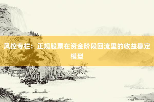 风控专栏:正规股票在资金阶段回流里的收益稳定模型