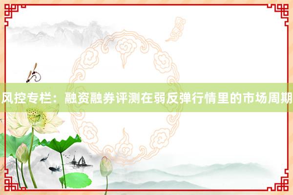 风控专栏：融资融券评测在弱反弹行情里的市场周期