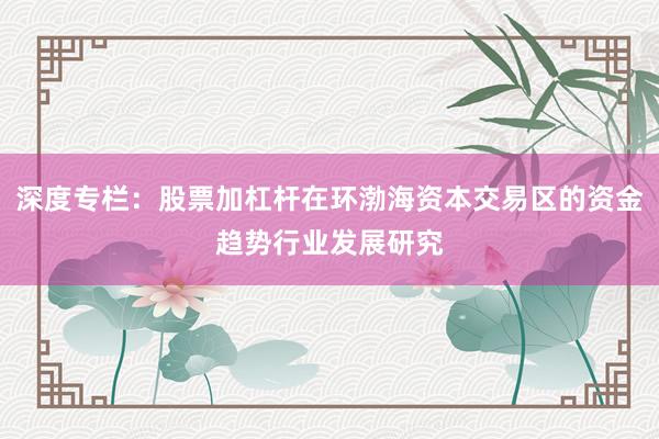 深度专栏：股票加杠杆在环渤海资本交易区的资金趋势行业发展研究