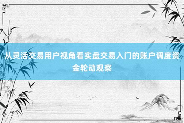 从灵活交易用户视角看实盘交易入门的账户调度资金轮动观察