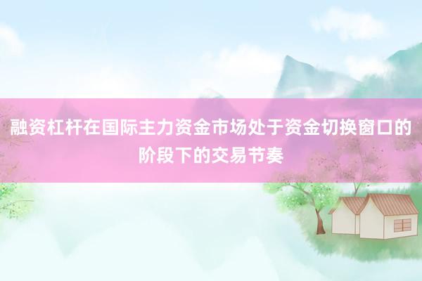 融资杠杆在国际主力资金市场处于资金切换窗口的阶段下的交易节奏