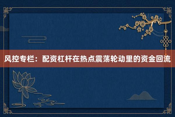 风控专栏：配资杠杆在热点震荡轮动里的资金回流