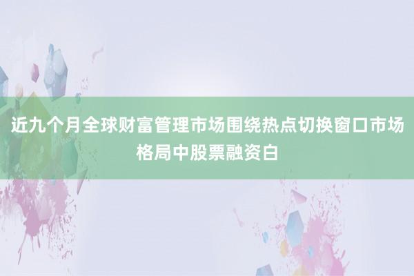 近九个月全球财富管理市场围绕热点切换窗口市场格局中股票融资白