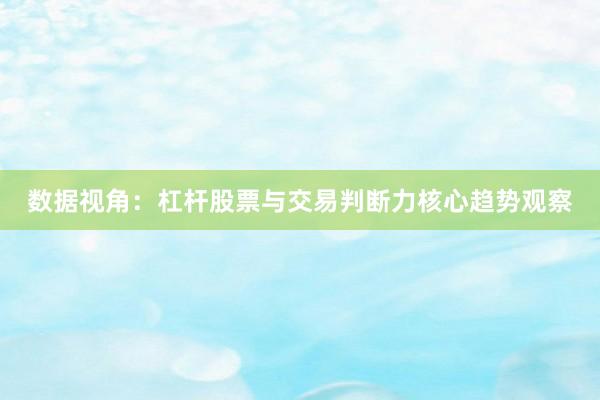 数据视角:杠杆股票与交易判断力核心趋势观察