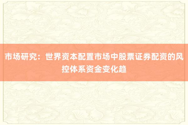 市场研究：世界资本配置市场中股票证券配资的风控体系资金变化趋