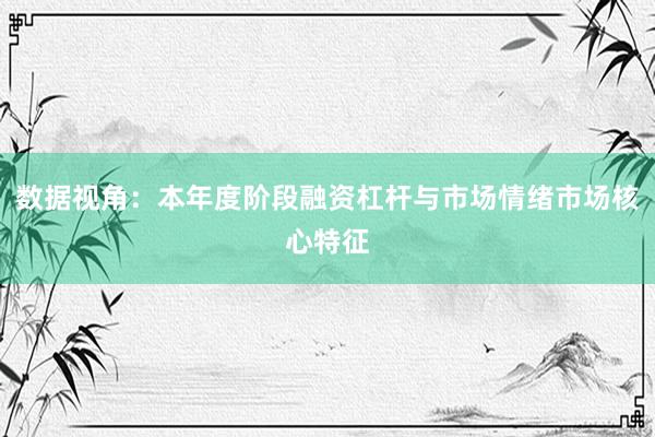 数据视角：本年度阶段融资杠杆与市场情绪市场核心特征