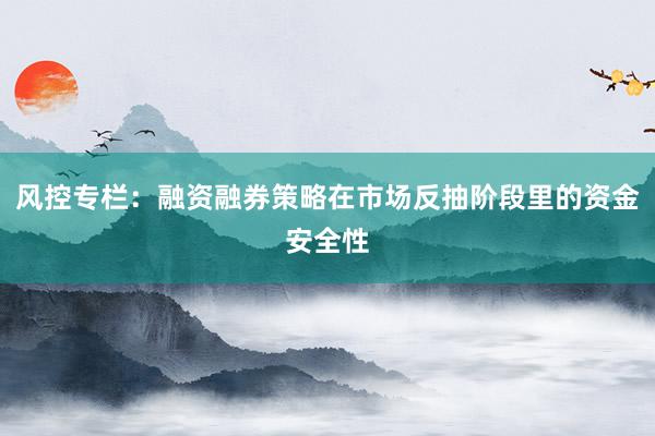 风控专栏:融资融券策略在市场反抽阶段里的资金安全性