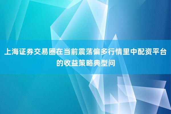 上海证券交易圈在当前震荡偏多行情里中配资平台的收益策略典型问