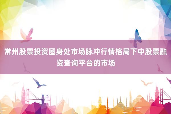 常州股票投资圈身处市场脉冲行情格局下中股票融资查询平台的市场