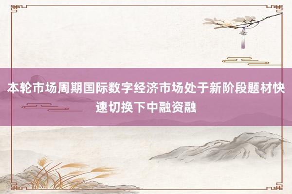 本轮市场周期国际数字经济市场处于新阶段题材快速切换下中融资融