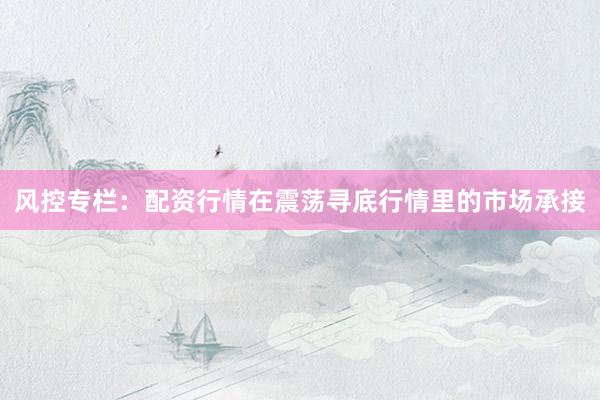 风控专栏:配资行情在震荡寻底行情里的市场承接
