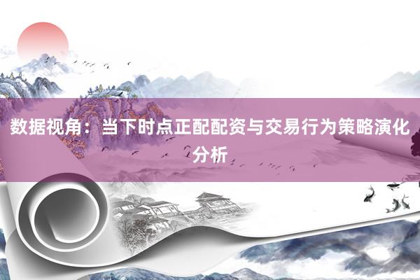 数据视角:当下时点正配配资与交易行为策略演化分析