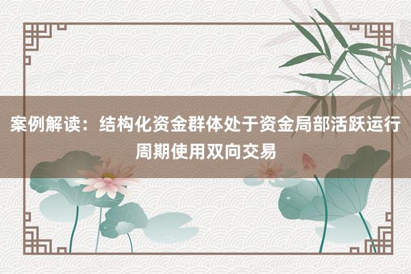 案例解读：结构化资金群体处于资金局部活跃运行周期使用双向交易