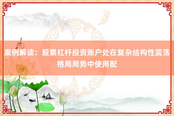 案例解读:股票杠杆投资账户处在复杂结构性震荡格局局势中使用配
