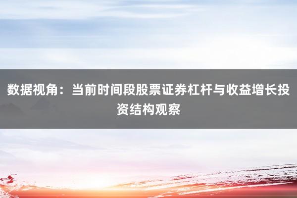 数据视角：当前时间段股票证券杠杆与收益增长投资结构观察