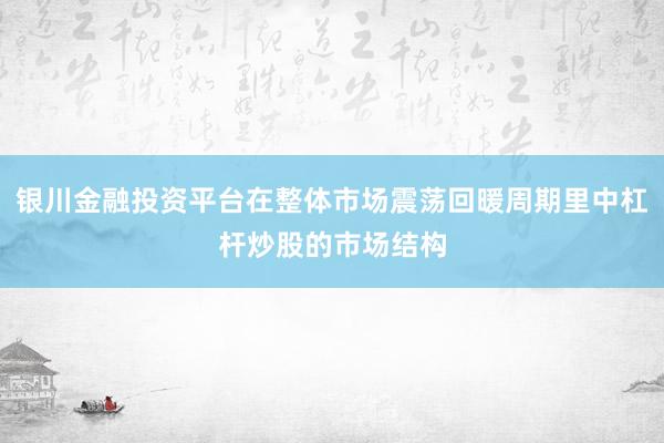 银川金融投资平台在整体市场震荡回暖周期里中杠杆炒股的市场结构